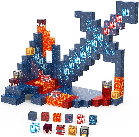 Magnetic Blocks 100 Pcs Building Toys Gifts Construction Toys for 3 4 5 6 7 8 Year Old Boys & Girls, STEM Montessori Sensory Creative Kids Toys