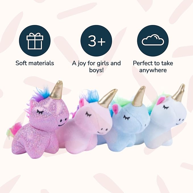 PixieCrush Unicorn Stuffed Animals for Girls, Set of 5 - Mommy with Babies - Magical Giant Stuffed Animal - Enchanting Unicorn with Babies Set - Plush Animals for Kids