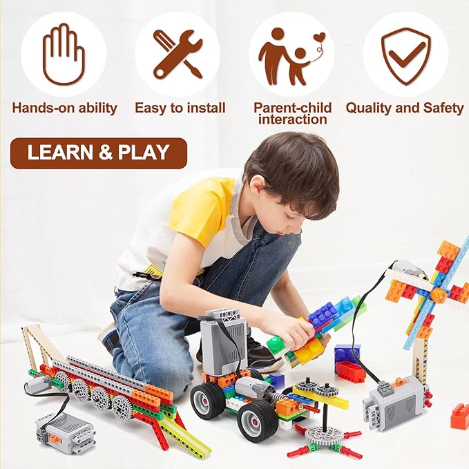 40pcs Power Function Motor Set for Lego Technic - Unleash Creativity with M, L, XL, Servo, Train Motors, Remote Control, Battery Boxes, Receivers, Light Cable, Switch, Extension Wires