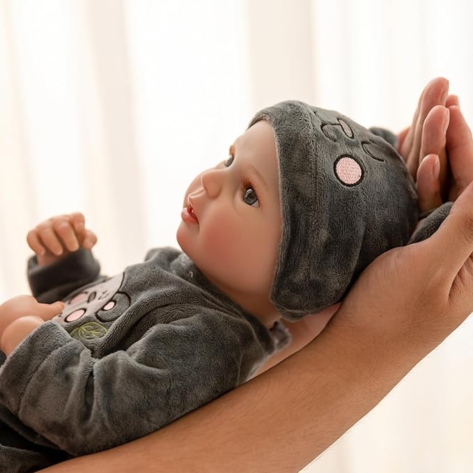 FANCCI Reborn Baby Dolls, 18 inch Newborn Baby Boy Doll with Realistic Veins, Lifelike Handmade Doll Full Body Vinyl Baby Doll, Advanced Painted Gift Set for Kids Age 3+(Woody.L)