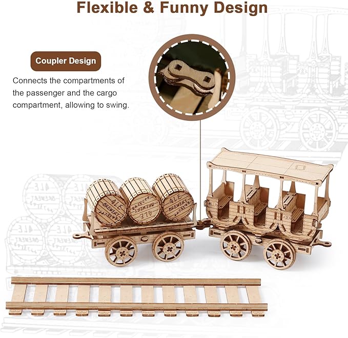 3D Wooden Puzzle for Adults, Mechanical Wine Truck Model, DIY Vehicle Model Building Kit Handicraft Wood Craft Hobbies Toy, Birthday for Hobbyist 14+ Family Women Men, 278 Pcs