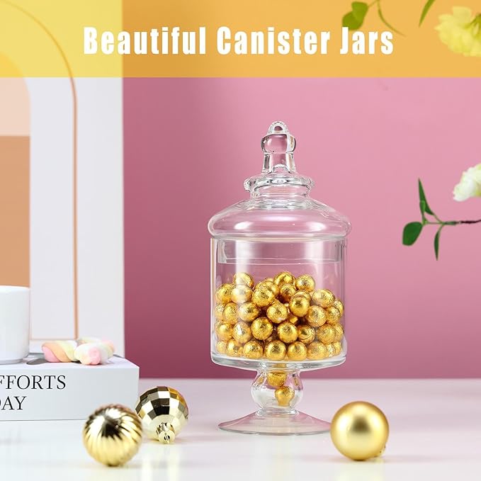 Apothecary Jars Glass Decorative Candy Jars,Candy Buffet Display, Elegant Storage Jar, Decorative Wedding Candy Organizer Canisters Style SA