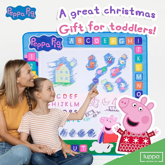 Kids Toys Water Doodle Mat - Peppa Pig Reusable Painting Writing Color Doodle Mat Drawing Board, Toddler Educational Toys for Age 3 and Up Year Old Girls & Boys (100cm x 100cm)
