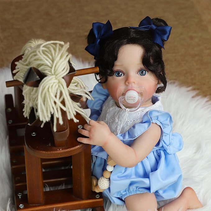 SCOM Reborn Baby Dolls Girl, 18Inch Newborn Baby Doll with Soft Weighted Cloth Body, Lifelike Reborn Toddler With Realistic Veins, Advanced Painted Baby Doll Accessories Gift Set for Kids Girls Age 3+
