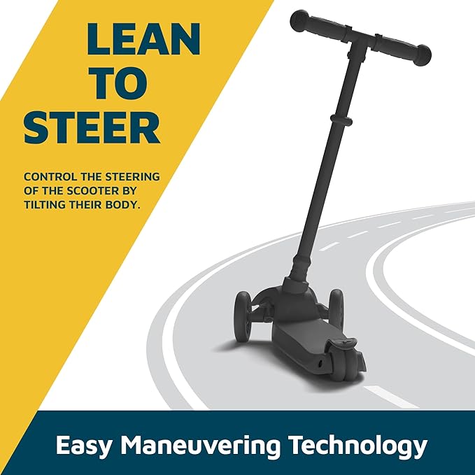 Kids Scooter – Children and Toddler 3 Wheel Kick Scooter – LED Wheel Lights Illuminate When Rolling– Adjustable Handlebar – Indoor and Outdoor