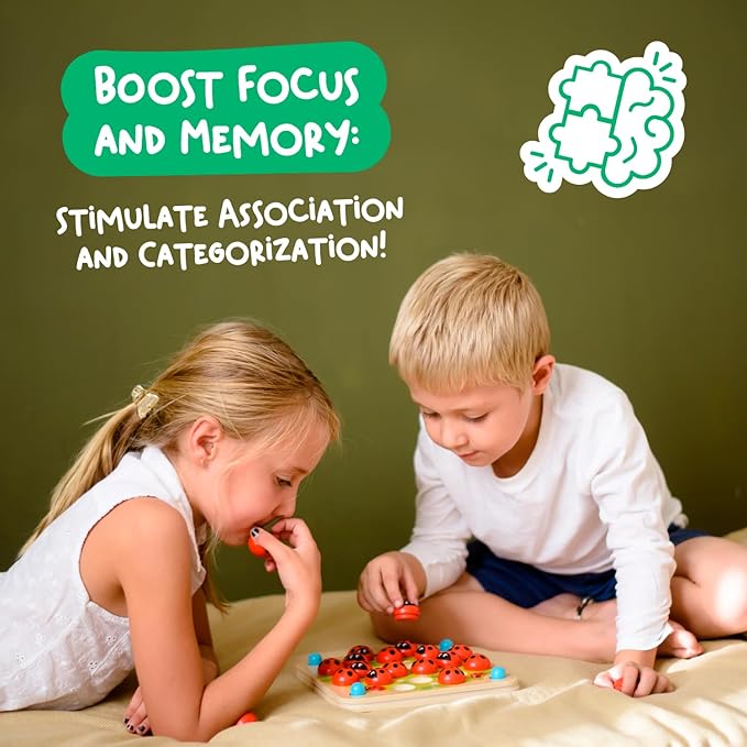 Nene Toys Nature Adventures Extension Cards - Extension Set Exclusive Size Ladybug's Memory Game - 24 Patterns Featuring Diverse Ecosystems and Wildlife Exclusive Size