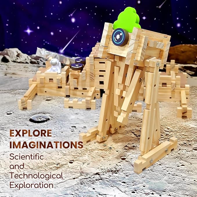 Jovi-mindly&Notchies Wooden Blocks Train Set 101 PCS Create 40+ Shapes,Toys Educational Wooden Building Blocks Puzzles for Kids Ages 5-8 Boys and Girls,Truck/Excavator,FSC Certified,Graduate Gifts