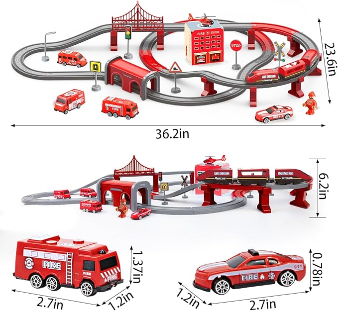 Wdmiya Train Set for Toddlers, 92 Pcs Train Toys for Kids Ages 2-8, Electric Trains Sets with Tracks (Magnetic Connection), Battery Operated Trains Birthday Gift for 2 3 4 5 6 7 Years Old
