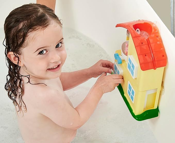 Toomies Peppa Pig House Bath Toy Playset – Toddler Bathtub Activity Center Suction Cup Toy – Peppa Pig Toddler and Baby Bath Toys - Toddler Bath and Water Toys - Ages 18 Months and Up