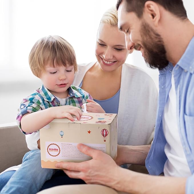 JIZHI 8 Pcs Reborn Baby Doll Clothes Set with Bassinet for 17-22 Inch Babydolls, Realistic Baby Boy Dolls Clothes fit Lifelike Reborn Baby Doll Accessories, Blue (Not Doll)