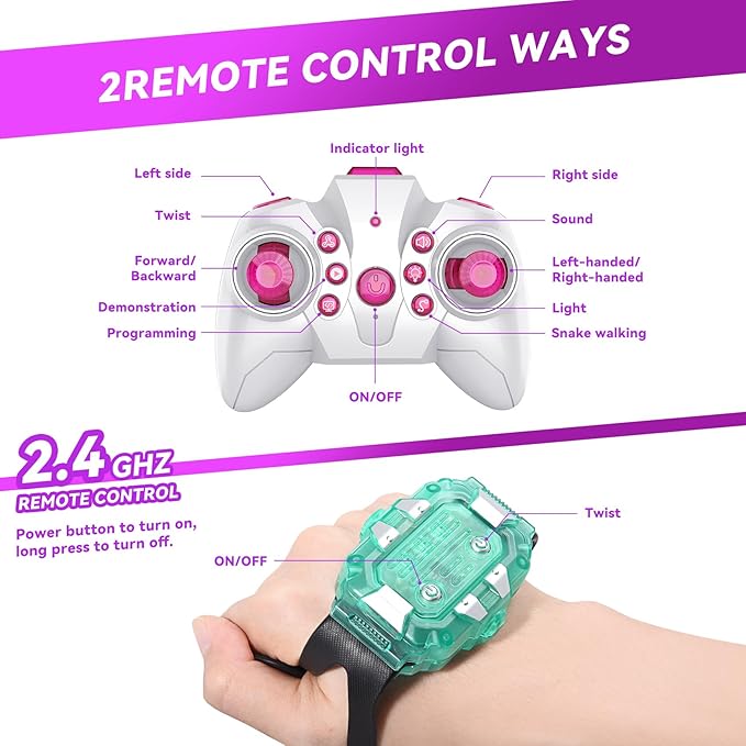 Gesture Sensing RC Stunt Car, Remote Control Car 360° Rotating 4WD 2.4Ghz RC Cars Transform Hand Controlled Toys with Light & Music, Best Gifts for Girls Age 6-7 8-12