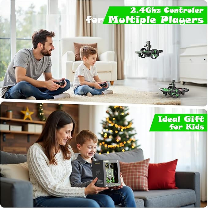 2in1 Remote Control Drone Jumping Flying Car Drones for Kids 8-12 Mini Small Nano Indoor RC Quadcopter Toy with Race on Land Mode,Circle Fly,360 Flip,Altitude Hold,2 Batteries