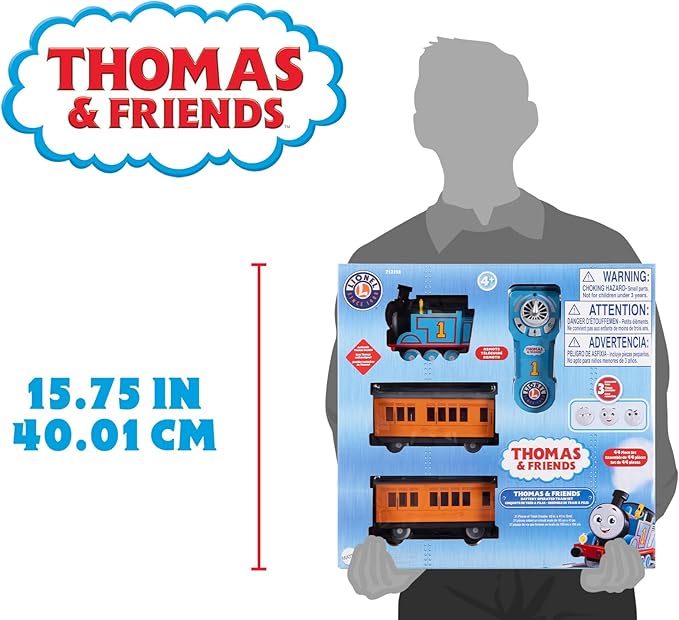 Lionel Mattel Thomas & Friends Battery O Gauge Toy Train Set with Remote, Locomotive, Train Cars, & Track with Authentic Train Sounds, Lights, & Water Vapor Smoke Effects for Kids 4+