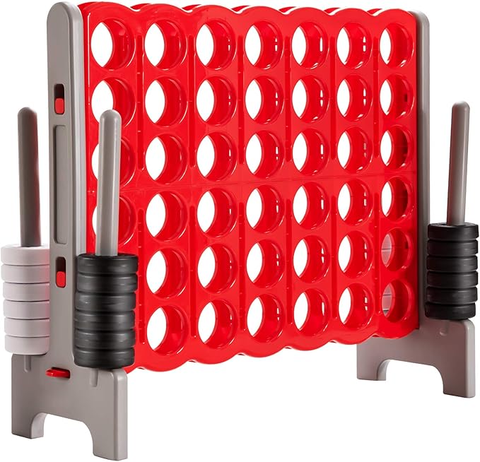 ARLIME Jumbo 4-to-Score Giant Game Set, Backyard Games for Kids & Adults, 4 in A Row W/Quick-Release Lever, 42 Build-in Rings Included, Jumbo Size for Outdoor & Outdoor Play