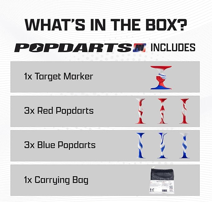 Popdarts USA Themed PRO Pack Game Set (Red White Blue Wigglenobber Target Marker) - Indoor, Outdoor Suction Cup Throwing Game - Competition with a POP