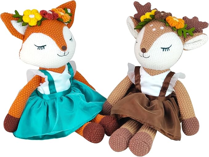 Fox Stuffed Animal,Fox Plush Toys,Stuffed Animals for Girls,Soft Ballerina Doll Animal Toy, Christmas Birthday Gifts for Baby Kids Girls(Orange)