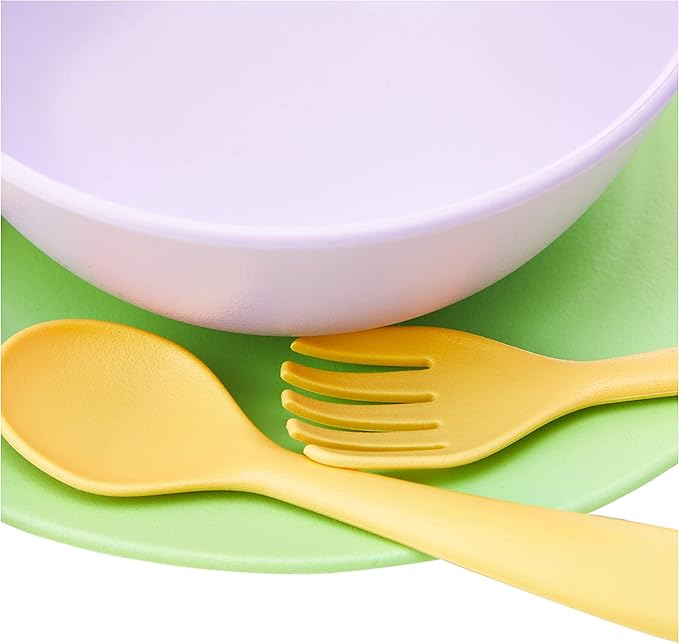 Green Toys Dish Set - 24 Piece Dishwasher Safe Creative Play Toys for Developing Social Skills in Children. Kitchen Toys