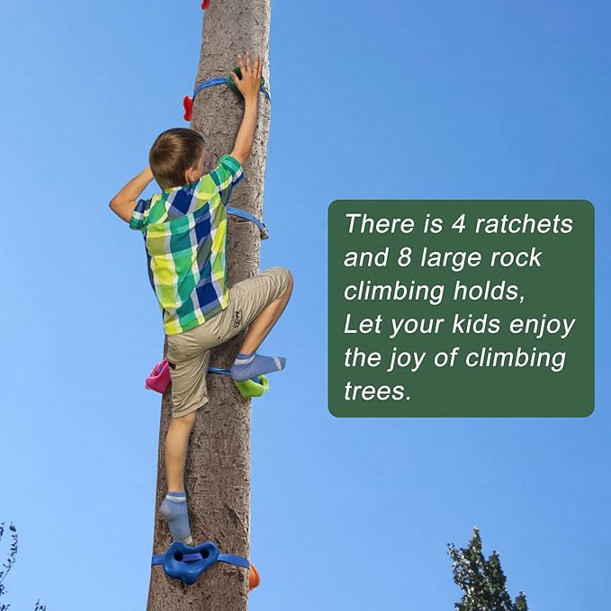 EDOSTORY 120 Feet Backyard Zip Line Kit for Kids and Adult Outdoor Up to 330lb Zipline with Spring Brake and Safety Harness with 4 Tree Climbers, Christmas and Birthday Gifts for Kids(Red)