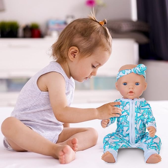 Unicorn Element 5 Sets 14-18 Inch Baby Doll Clothes Outfits Casual Wear for 17 Inch Baby Doll 10 Pcs Girl Doll Clothes and Headbands for 15-18 Inch Doll