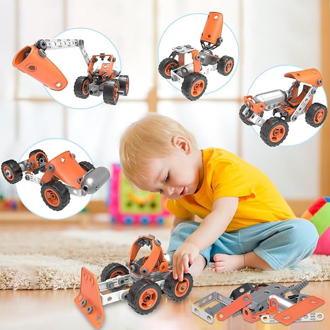 STEM Building Toy, Electric Toy 10 in 1 Building Blocks for Kids Ages 4-8,Educational Stem Activities for Boys 4-6 6-8 Construction Creative Games,Birthday Fun Christmas Idea Gift