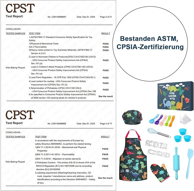 Anpro Complete Kids Cooking and Baking Set - 27 Pcs Includes Aprons for Girls, Chef Hat, Mitt & Utensil to Dress Up Chef Costume Career Role Play for 3-7 Years Boys