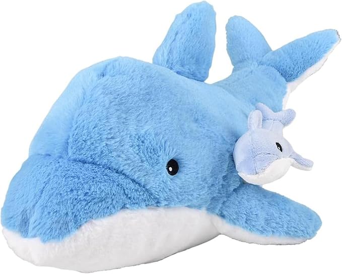 Mom and Baby Stuffed Animals for Boys & Girls, Safari Baby Shower Decorations, Nursery Decor, Zoo Animals for Toddlers, Quality Realistic Toys for Kids, Cute, Soft, Huggable, Squeezable (22" Dolphin)
