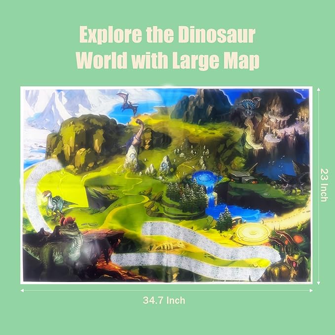 Children's Toy Car Ramp Track Dinosaur Spray Hills Adventure Railcar Slot Car Vehicle Race Play Set with 20 Mini Cars for Preschool Boys Puzzles Gifts Kids Ages 3 to 6 or Older (Spray Dinosaur)