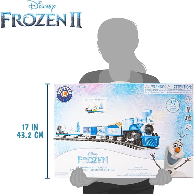 Lionel Disney's Frozen Ready-to-Play Set, Battery-Powered Model Train Set with Remote