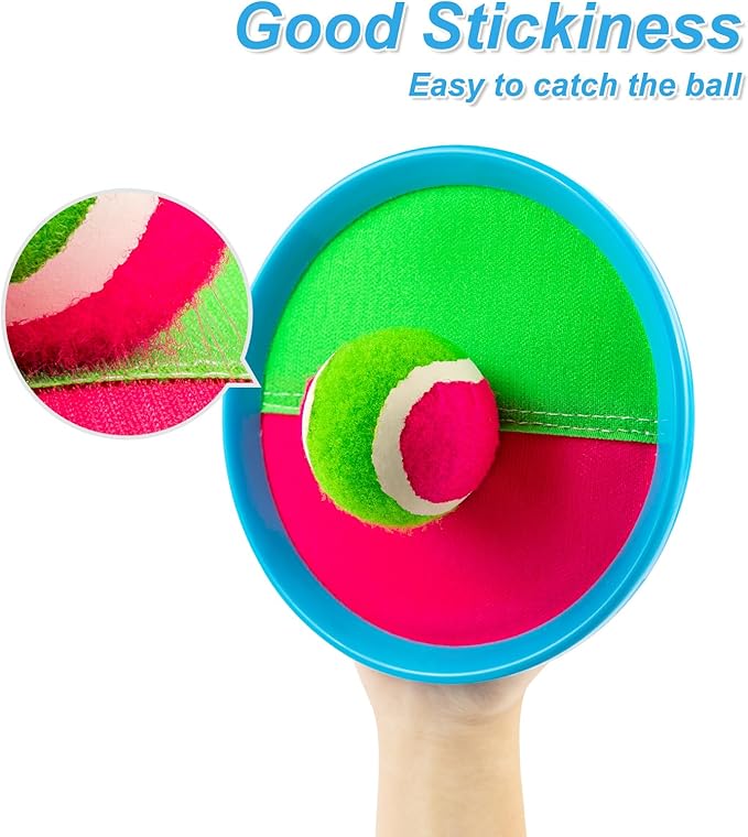 Toss and Catch Ball Set Kids Toys Outdoor Beach Pool Toys Ball Catch Sets Classic Outdoor Beach Games Yard Games for 3 4 5 6 7 8 Year Old Boys Girls Gifts Sports Easter Basket Stuffers