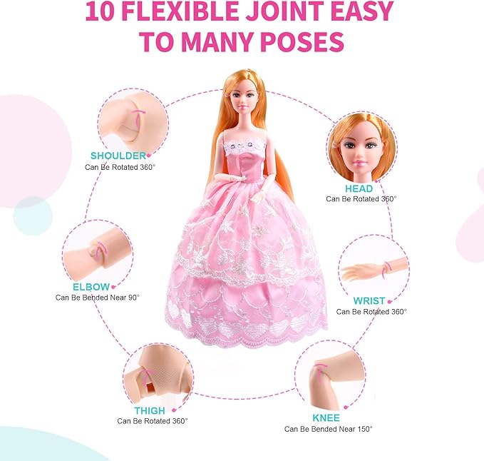 UCanaan Girl Doll and Closet Set with Doll Clothes and Accessories Items Including Fashion Dolls, Dressand Many Other Accessories (Refer Picture Shows),Best Gitfs for Girls Christmas Birthday