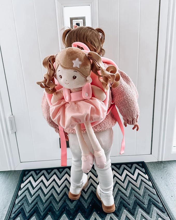 Soft Baby Doll Toys (16''), My First Baby Rag Doll for 1 Year-Old Girl Birthday Gift, Christmas Plush Toys Gift for Toddler Kids Infants -Starlet Pink