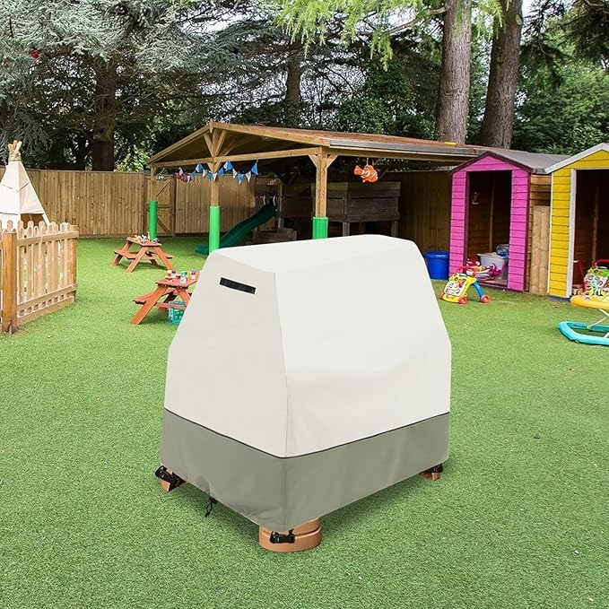 Kids Water Table Cover,Outdoor Heavy 600D Waterproof Anti-UV Dustproof Kids Water Play Table Cover,Compatible with Step2 Rain Showers Splash Pond Toddler Water Table,Beige,Cover Only