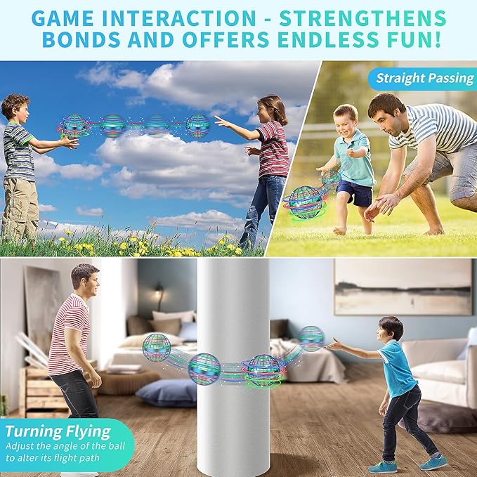 4PCS Flying Orb Ball Toys 2025, Hand Controlled Boomerang Hover Ball, Mini Drone Cosmic Globe Fidget Spinning Kids Adults Outdoor Fly Toy Birthday Gift Cool Stuff