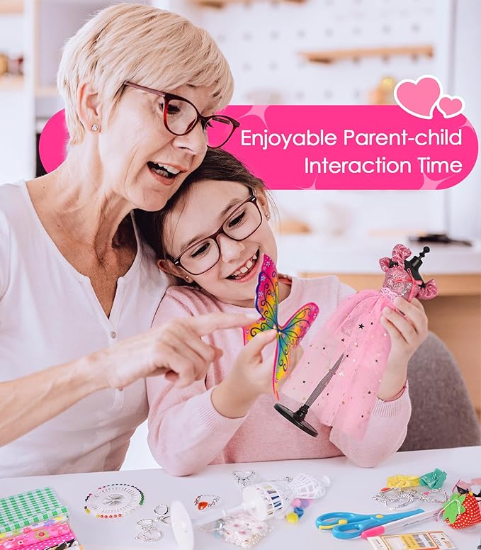 YEETIN 800+ PCS Fashion Designer Kit for Girls – DIY Sewing & Arts Craft Kit with 5 Mannequins, Doll Clothes Making Set, Learn to Sew, Creative Gift for Girls Ages 6-12