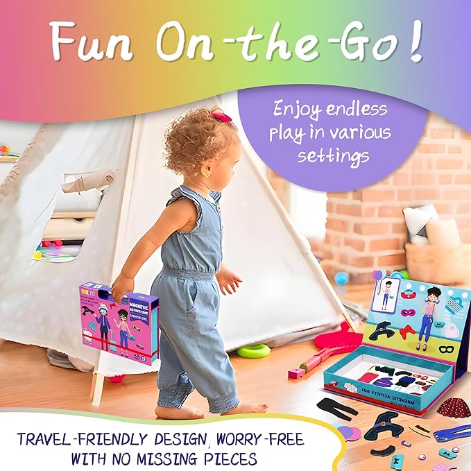 Magnetic Paper Dolls for Girls ages 4-7 - 71 PC Fashion Girl Magnetic Dress Up Dolls Kits & Preschool Toddler Learning Activities, Travel-Friendly STEM Toy, Fun Fridge Magnets for Toddlers 3-12