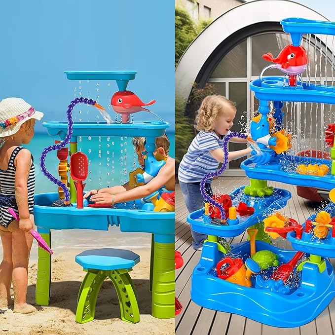 Water Table Pump, ETL Certified Power Cable, Kids Water Table Accessories Funny Summer Outdoor Splash Water Game Toys for Kids 7