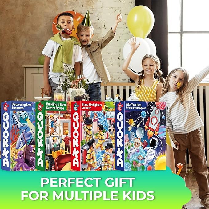 QUOKKA 60 Piece Kids Puzzles Ages 5-8 - Set of 4 Bible Jigsaw Puzzles for Kids 4-6-10 Year Old - Vert Birds| Eden Toys for Children 5-7 yo | Gifts for Boys & Girls