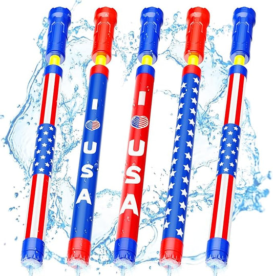 Water Gun Squirt Toys for Kids Adults: Outdoor 4th of July Pool Toys for Kids Age 3-4-5-8-12 Bulk - Fun Super Blaster Water Guns for Swimming Beach Summer Outside Party Games(5 Pack)