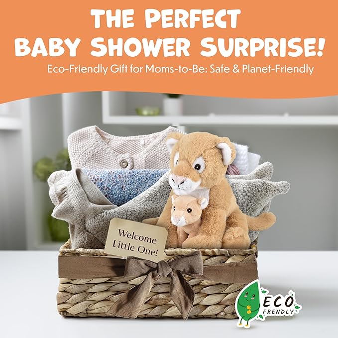 Mom and Baby Stuffed Animals for Boys & Girls, Safari Baby Shower Decorations, Nursery Decor, Zoo Animals for Toddlers, Quality Realistic Toys for Kids, Cute, Soft, Huggable, Squeezable (9.5" Lioness)