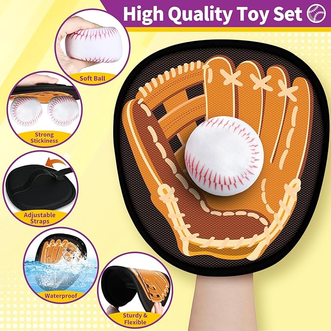 SpringFlower Catch and Toss Game, Outdoor Sport Game Toy for Toddlers Kids, Stick Ball Catch Game Set Toy Gifts for Boys & Girls,Kids Baseball Beach Outdoor Indoor Pool Game