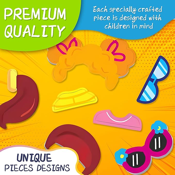 Magnetic Puzzles for Kids- Educational Magnetic Book, Crazy Face Dress-Up Game & Preschool Toddler Learning Activities, Travel-Friendly STEM Toy, Fun Fridge Magnets for Toddlers 1-3 3-12