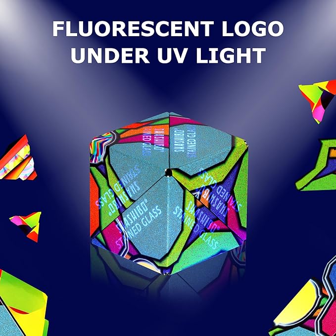 SHASHIBO Shape Shifting Box - STEM Magnetic Fidget Cube That Transforms Into Over 70 Shapes, Download Fun in Motion Toys Mobile App (Stained Glass)