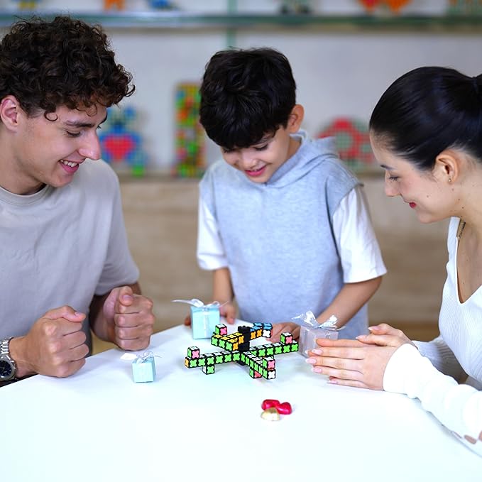 TOSY Magnet Cube 4x4 - 560 Magnets, 70 Blocks, 8 in 1 Toy: Puzzle Cube Game, Creative Building Blocks, Transformable Fidget Spinner, Infinity Cube, Magnet Tiles, UV Flashlight, Glowing STEAM Toy