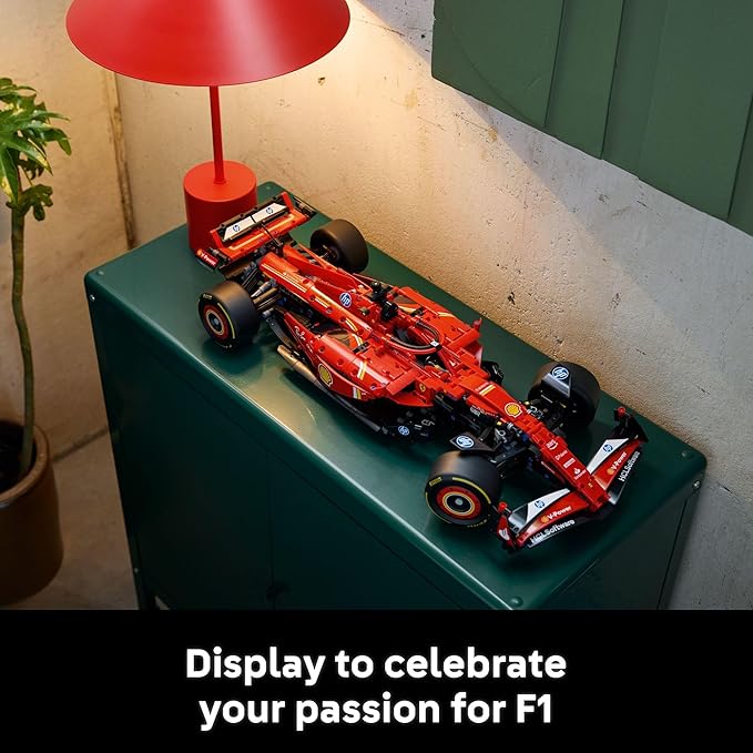 LEGO Technic Ferrari SF-24 F1 Model Car Kit - Building Set for Adults, Ages 18+ with Realistic Features - Gift for Fathers Day - Ferrari F1 DIY Craft for Display - 42207