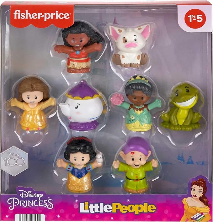 Fisher-Price Little People Toddler Toys Disney Princess Story Duos 8-Piece Figure Set for Preschool Pretend Play Ages 18+ Months