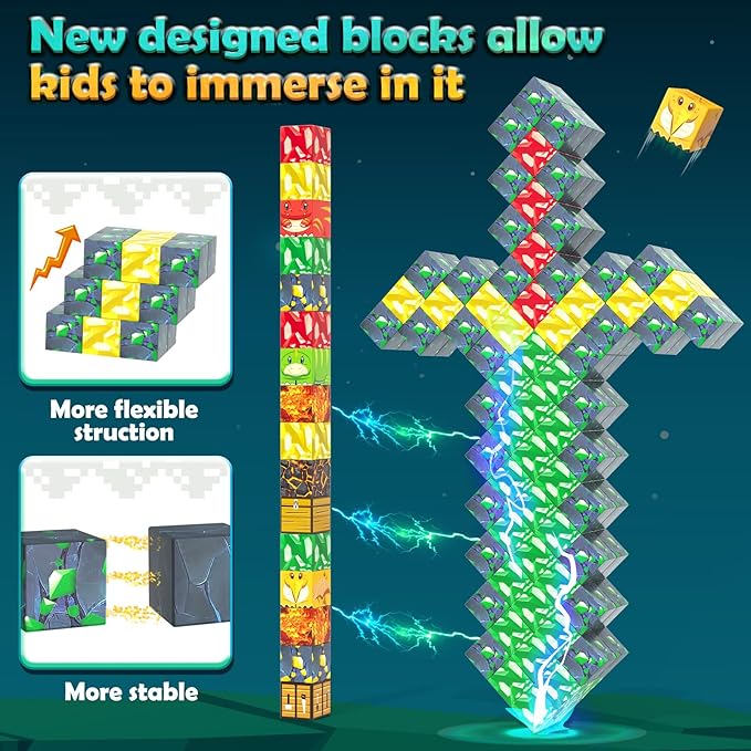 100PCS Dinosaur Toys Magnetic Blocks - Build Mine Magnet World Dinosaur Mine Adventure Set, Creative Jurassic Kids Games for 3-5 5-7 8-12 Boys, Sensory STEM Outdoor Toys for Boys&Girls Birthday Gifts