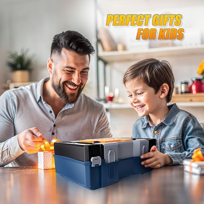 Kids' Tool Bench with 118 Realistic Pieces, Electric Drill & Stickers - Pretend Play Learning Gift for Boys & Girls Age 3-5