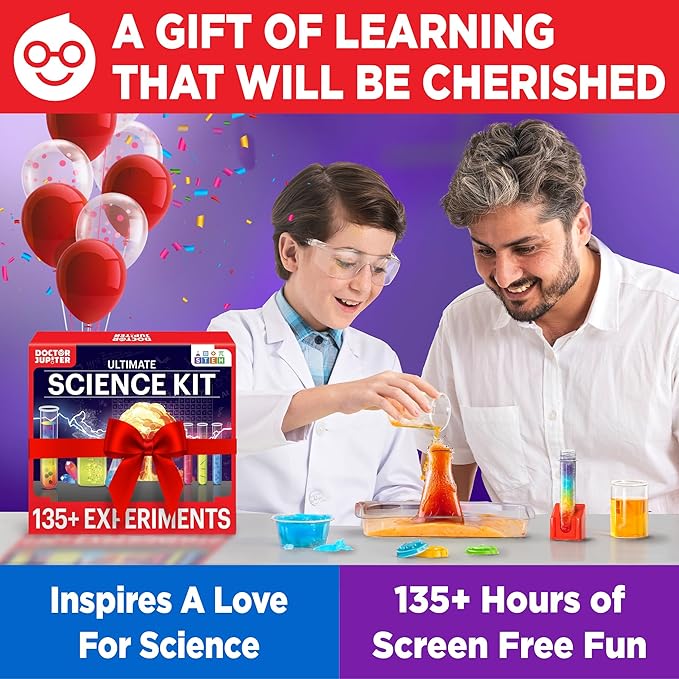 Doctor Jupiter Science Kit for Kids Ages 8-9-10-11-12-13-14| Birthday Gift Ideas for Boys & Girls 8+ Years Old | STEM Toy with 135+ Experiments| Learning & Educational Kits