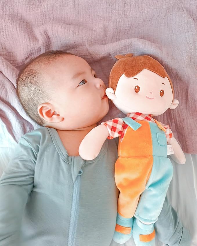 Soft Baby Boy Doll Toys (12''), My First Baby Rag Doll for 1 Year-Old Boy Birthday Gift,Christmas Plush Toys Gift for Toddler Kids Infants-Patch Boy
