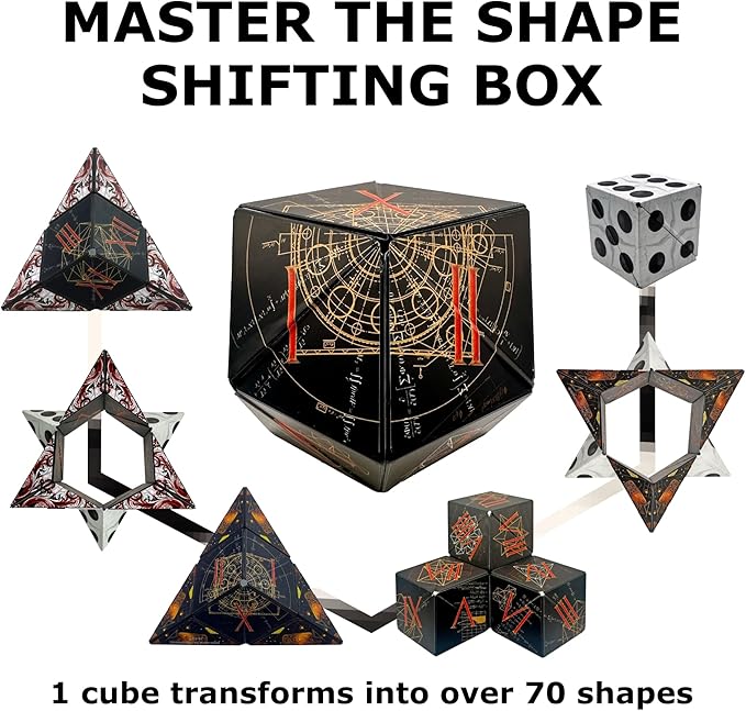 SHASHIBO Shape Shifting Box - STEM Magnetic Fidget Cube That Transforms Into Over 70 Shapes, Download Fun in Motion Toys Mobile App (Renaissance)